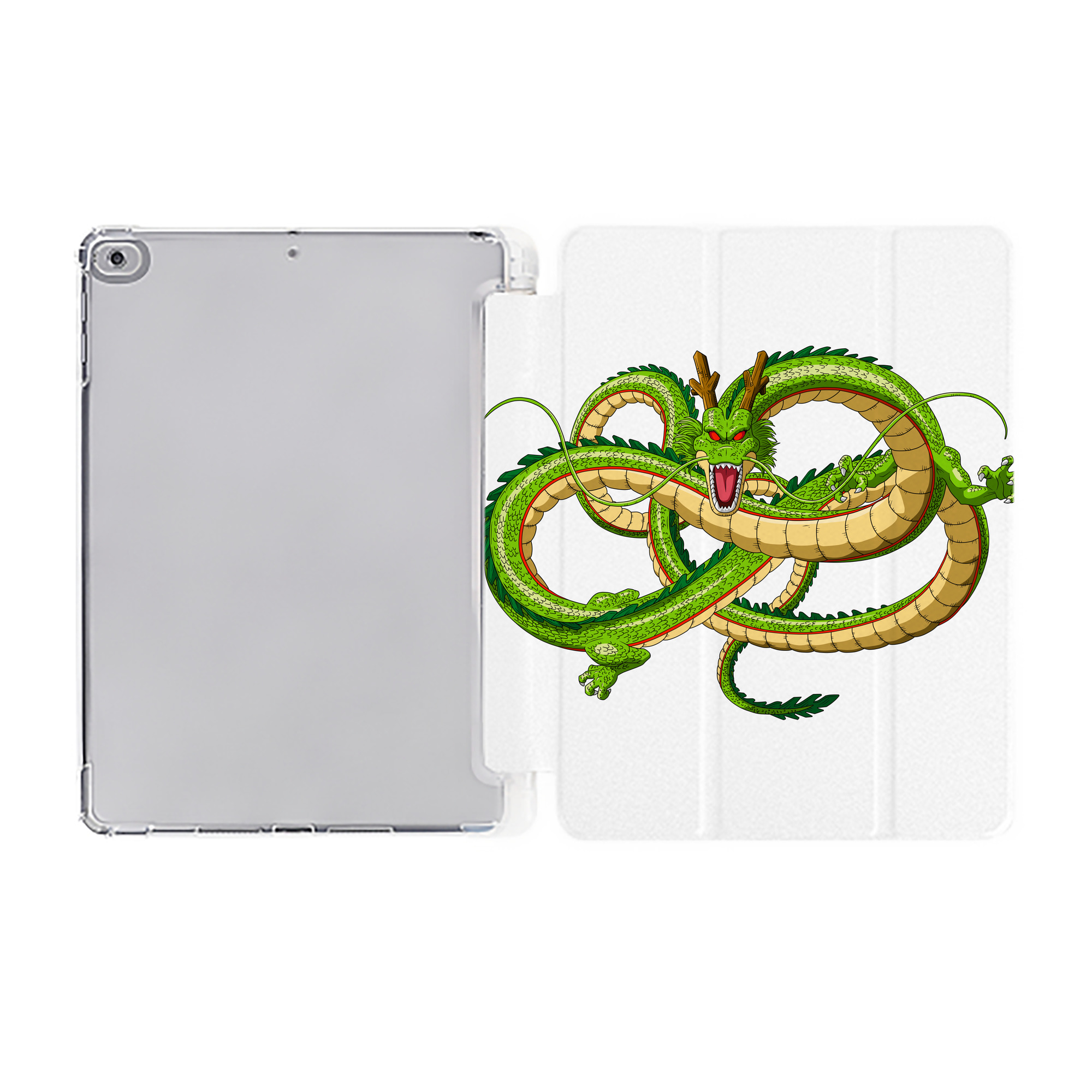 （画像用） ドラゴンボール 神龍 シェンロン DRAGON BALL Shenron IPad ケース ペン収納付き 三つ折りスタンド PUレザー×シリコン 対応機種9.5/10.5/10.9インチ